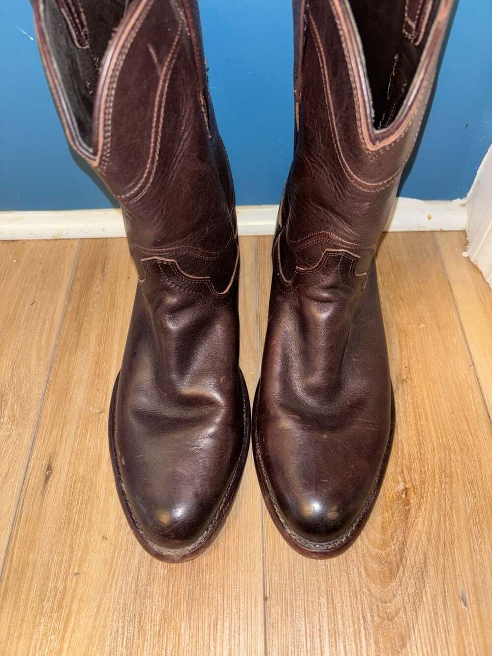 Tecovas The Earl Men's Roper Cowboy Boots in Bourbon Calfskin Leather - Picture 3 of 10